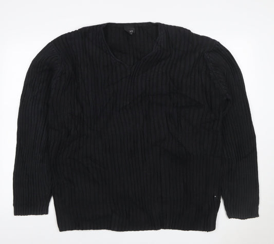 Back view of Next Men’s Black XL Cable Knit V-Neck jumper