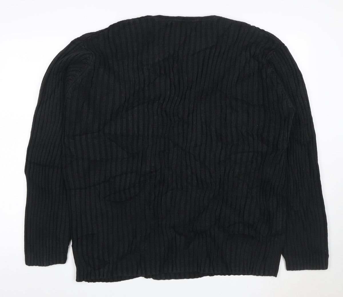 Next Men’s Black XL Cable Knit V-Neck Pullover Jumper
