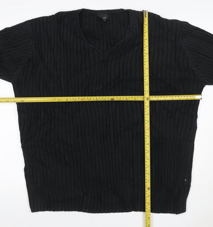Next Men’s Black XL Cable Knit V-Neck Pullover Jumper