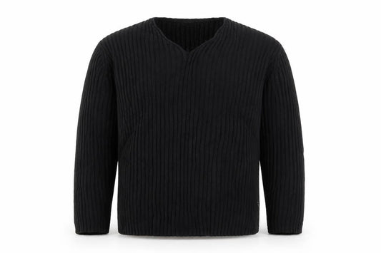Front view of Next Men’s Black XL Cable Knit V-Neck jumper