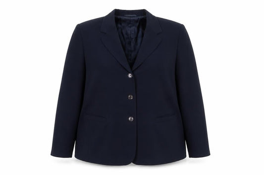 Gerry Weber Women Navy Blue UK 20 Wool Blend Single-Breasted Blazer