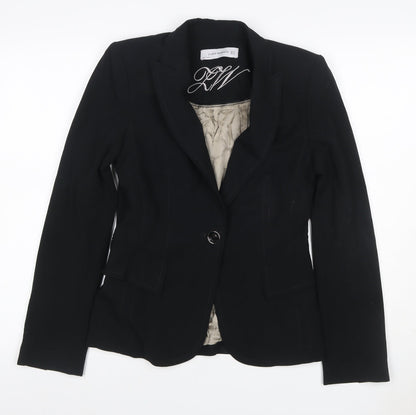 Zara Woman Women's Black UK 8 Tailored One Button Lined Blazer Jacket