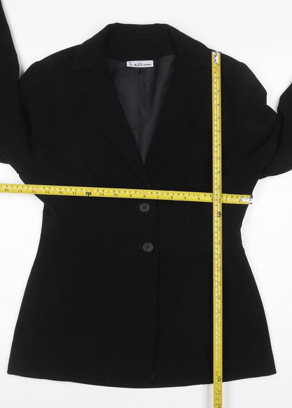 Fellini Women Black UK 10 Two Button Tailored Lined Blazer Jacket
