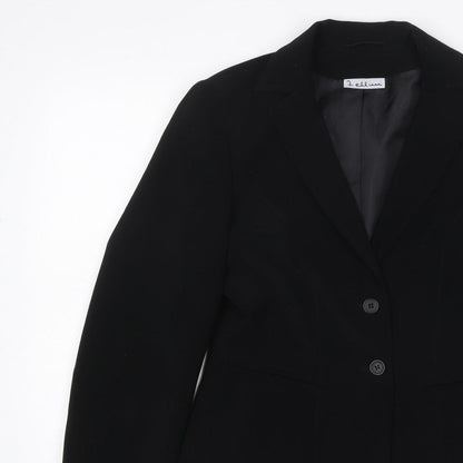 Fellini Women Black UK 10 Two Button Tailored Lined Blazer Jacket