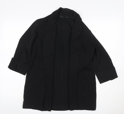 PRETTYLITTLETHING Women's Black UK 6 Long Open Front Blazer Jacket