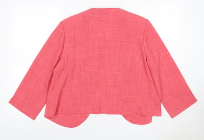 Afibel Women’s Pink UK 18 Tailored 3/4 Sleeve Suit Jacket Blazer