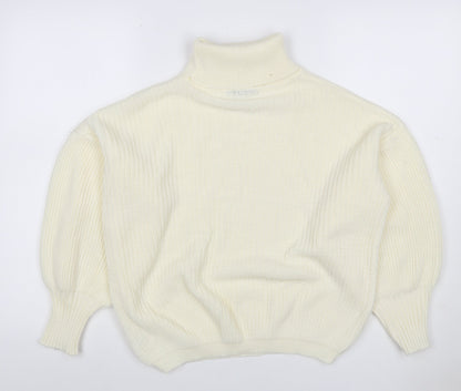 Boohoo Women’s Ivory S Roll Neck Balloon Sleeve Knit Jumper