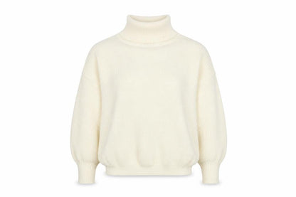 Boohoo Women’s Ivory S Roll Neck Balloon Sleeve Knit Jumper