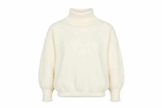 Boohoo Women’s Ivory S Roll Neck Balloon Sleeve Knit Jumper