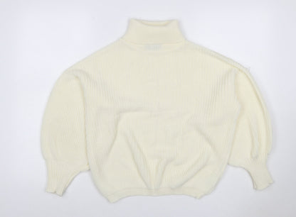 Boohoo Women’s Ivory S Roll Neck Balloon Sleeve Knit Jumper