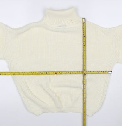 Boohoo Women’s Ivory S Roll Neck Balloon Sleeve Knit Jumper