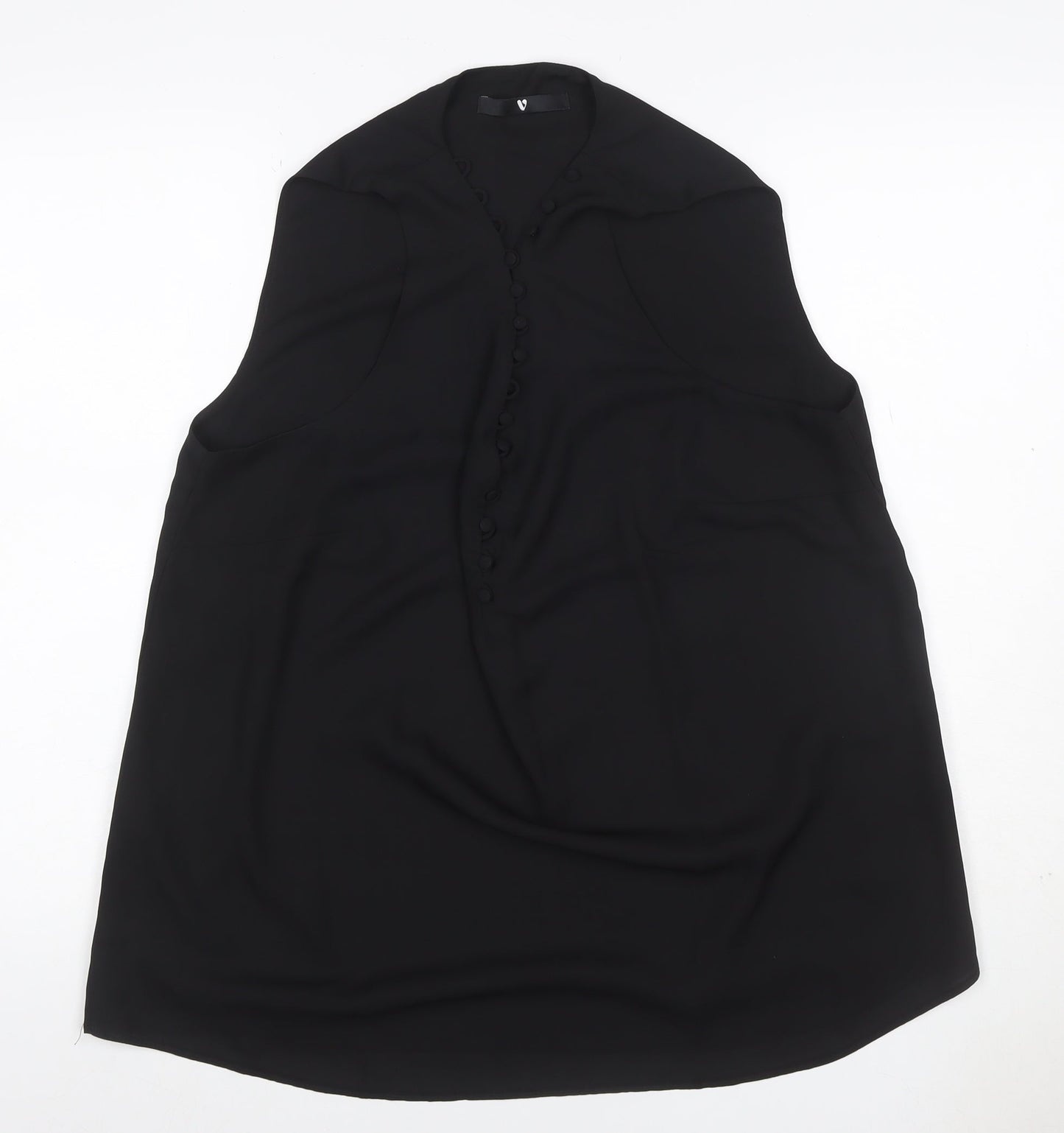 By Very Women’s Black UK 18 Tunic Button-Up Kimono Sleeve Blouse