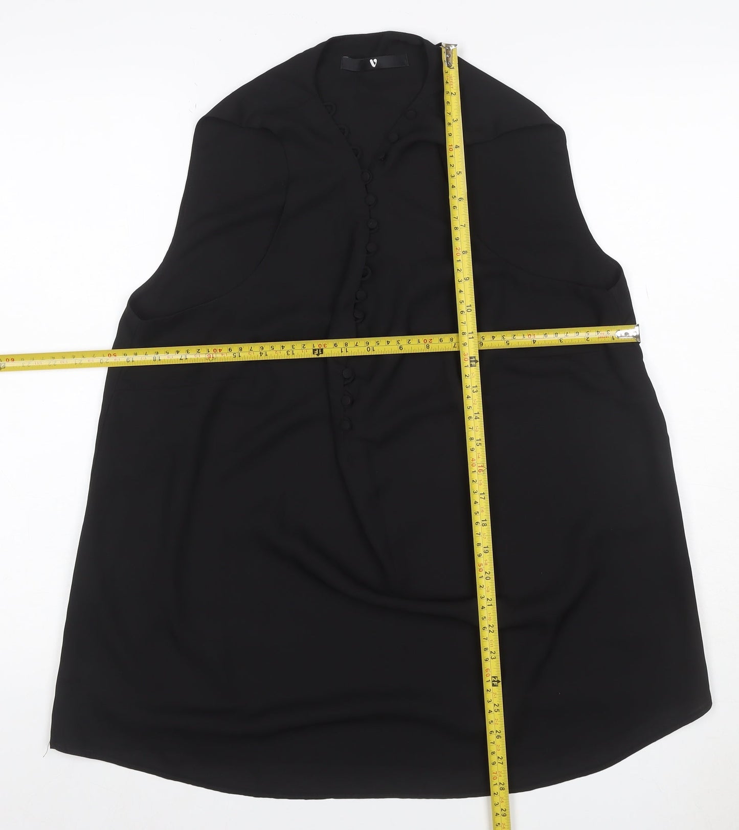 By Very Women’s Black UK 18 Tunic Button-Up Kimono Sleeve Blouse