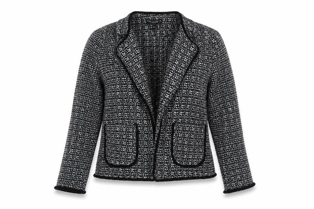 Dorothy Perkins Women Black White UK 12 Tweed Blazer Workwear