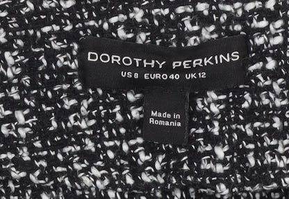 Dorothy Perkins Women Black White UK 12 Tweed Blazer Workwear