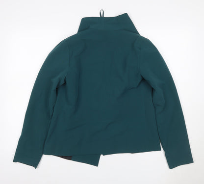 Dorothy Perkins Women Green UK 10 Lined Open Front Shawl Lapel Blazer