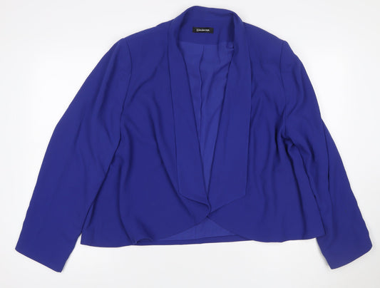 Additional front view of Kaleidoscope Women Blue UK 22 Open Front Shawl Collar Blazer Jacket