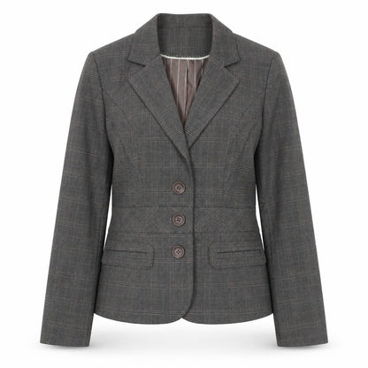 Next Women Grey Check Blazer UK 12 Regular Single-Breasted Workwear