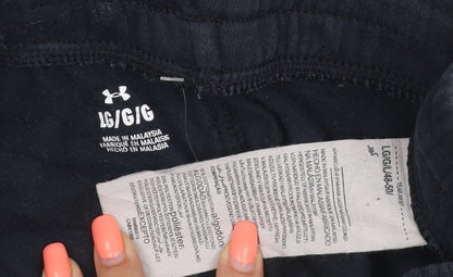Under Armour Teens Black L Jogger Track Pants Elastic Waist Pockets