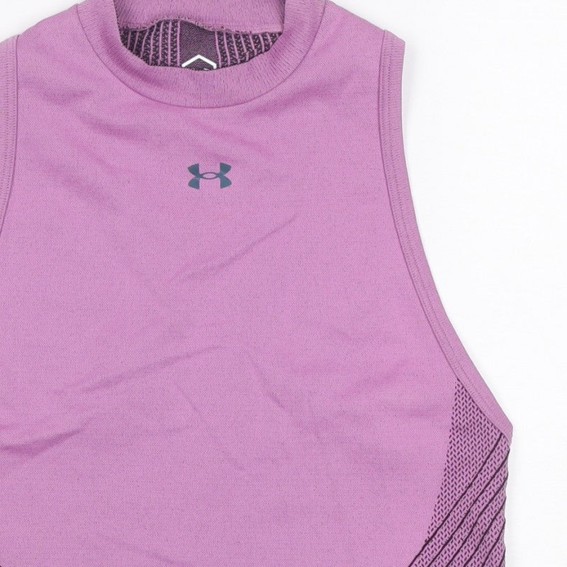 Under Armour Women Purple S HeatGear Sleeveless Athletic Tank Top