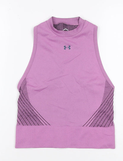 Under Armour Women Purple S HeatGear Sleeveless Athletic Tank Top