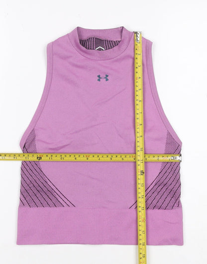 Under Armour Women Purple S HeatGear Sleeveless Athletic Tank Top