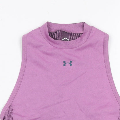 Under Armour Women Purple S HeatGear Sleeveless Athletic Tank Top