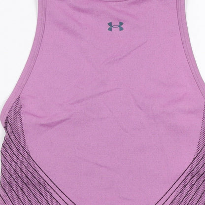 Under Armour Women Purple S HeatGear Sleeveless Athletic Tank Top