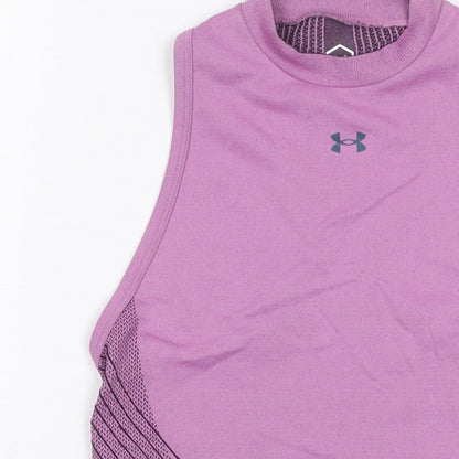 Under Armour Women Purple S HeatGear Sleeveless Athletic Tank Top