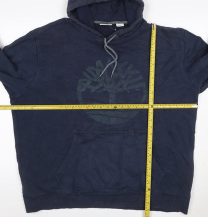 Timberland Men’s Blue 5XL Pullover Logo Graphic Hoodie Big & Tall