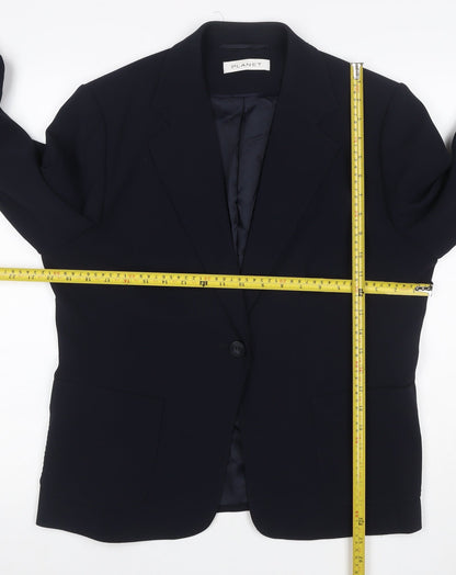 Planet Women's Black UK 16 One-Button Tailored Blazer Jacket