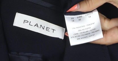 Planet Women's Black UK 16 One-Button Tailored Blazer Jacket