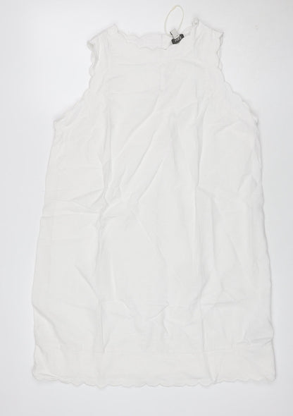 Marks and Spencer Women White UK 14 A-Line Knee Dress