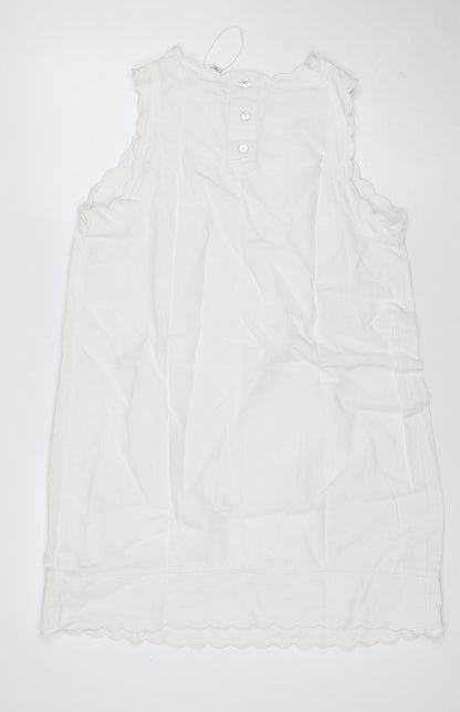 Marks and Spencer Women White UK 14 A-Line Knee Dress