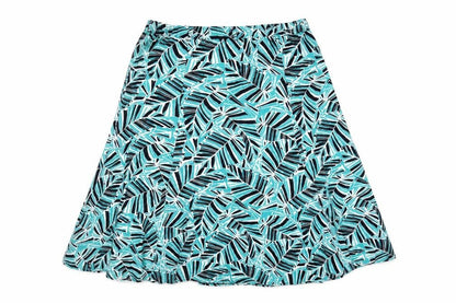 BHS Women’s Multicoloured Size 16 Tropical Leaf Linen A-Line Midi Skirt