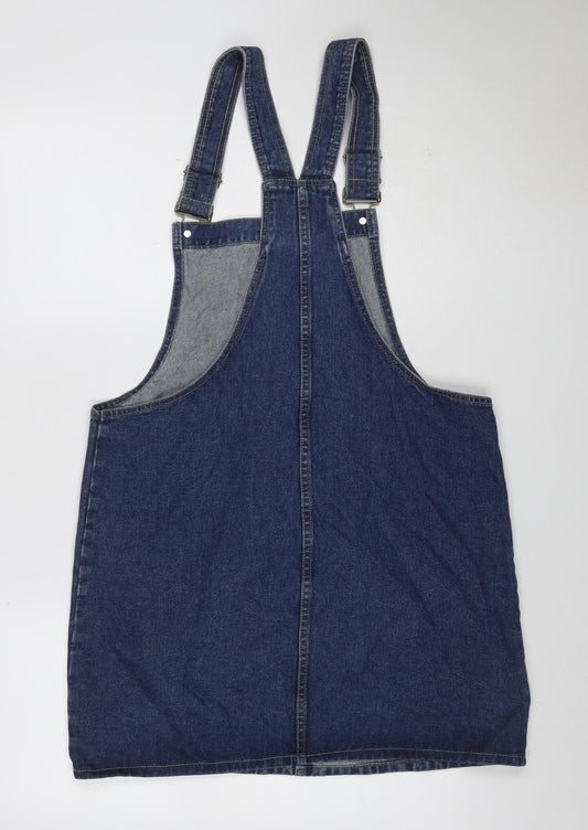 Back view of Denim Co. Women’s Blue UK 14 Denim Pinafore Dungaree Dress