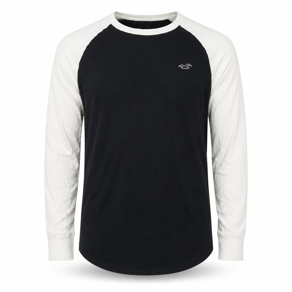 Hollister Men’s XS Black White Colourblock Raglan Long Sleeve T-Shirt