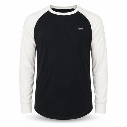 Hollister Men’s XS Black White Colourblock Raglan Long Sleeve T-Shirt