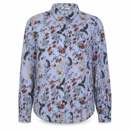 Next Women Blue UK 12 Floral Modal Button-Up Long Sleeve Shirt