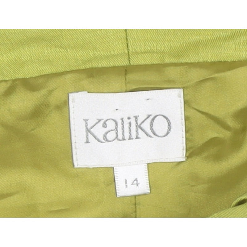 Kaliko Women Green UK 14 Kimono Sleeve V-Neck Blouse