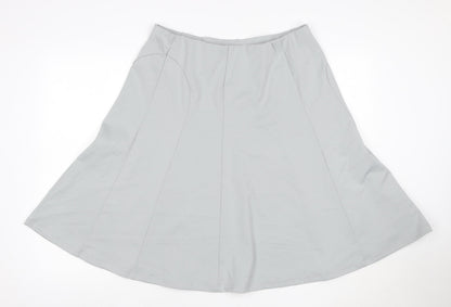 Damart Women Grey UK 18 A-Line Knee Length Stretch Jersey Skirt