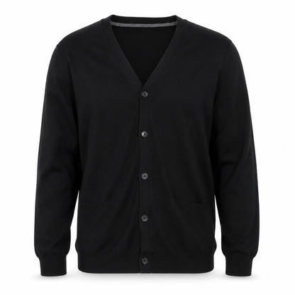 Gap Men's Black M Pima Cotton V-Neck Button Cardigan Pockets