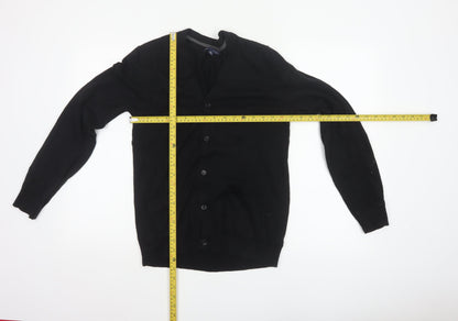 Gap Men's Black M Pima Cotton V-Neck Button Cardigan Pockets