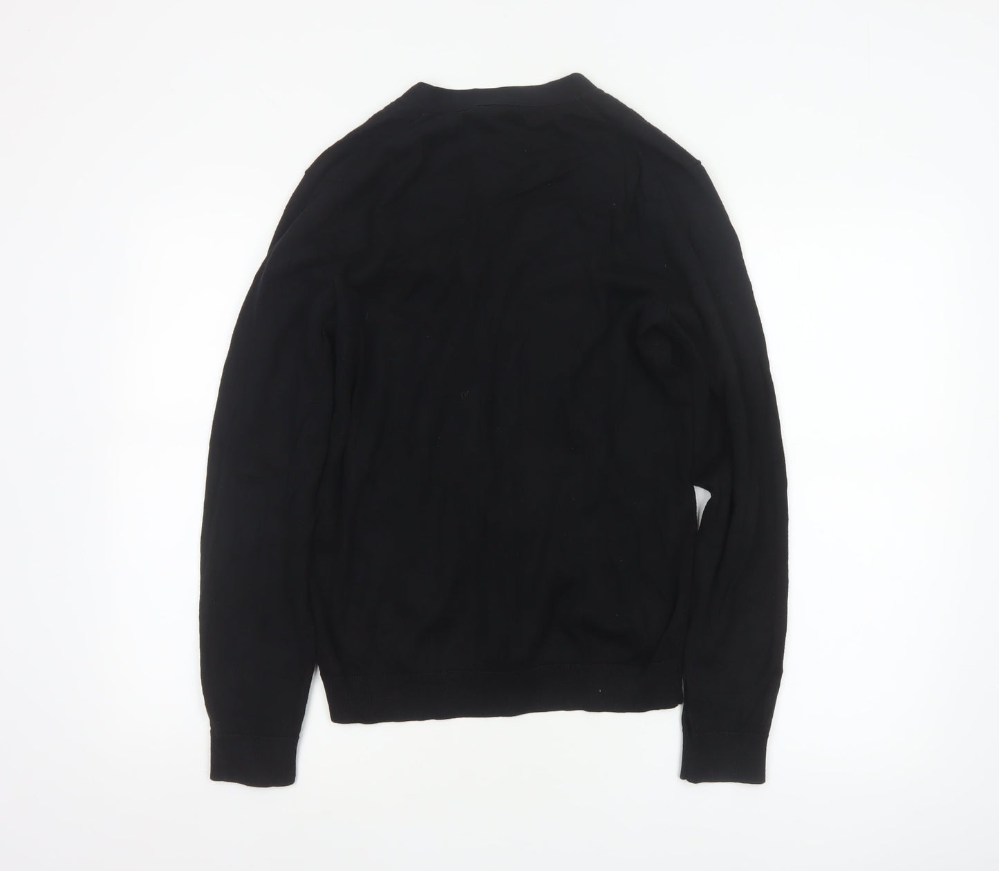 Gap Men's Black M Pima Cotton V-Neck Button Cardigan Pockets