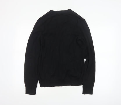 Gap Men's Black M Pima Cotton V-Neck Button Cardigan Pockets