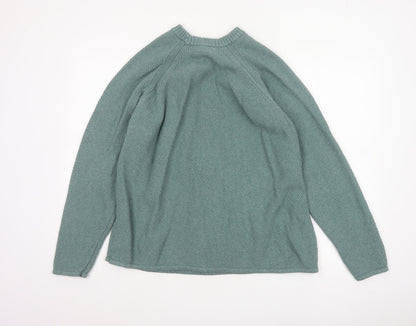 Seasalt Cornwall Men’s Green XL Organic Cotton Knit Pullover Jumper