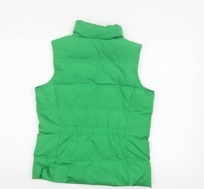 Lands' End Women Green S Petite Down Puffer Waistcoat Bodywarmer