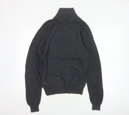 Charles Wilson Men’s Grey Small 1/4 Zip High Neck Knit Jumper
