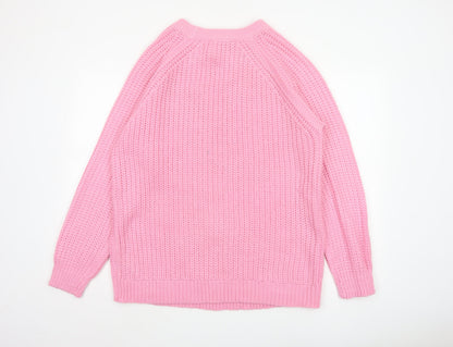 Yours Unisex Adults Pink 14 Plus Cable Knit Crew Neck Jumper