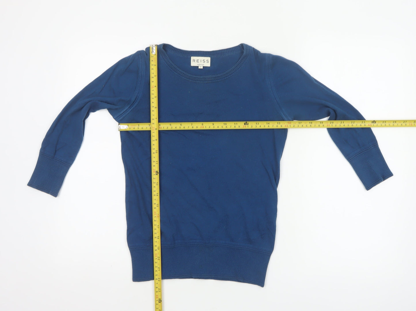 Reiss Women Blue XS Cashmere Blend Round Neck Raglan Jumper